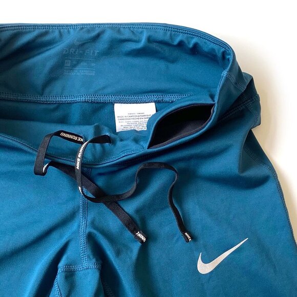 Nike Power Epic Lux Dri-FIT Capri Running Leggings Womens XS Teal Cropped Pocket - Picture 5 of 14